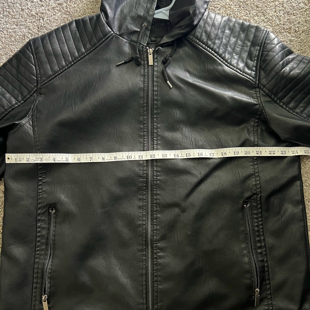 Black Faux Leather Bomber Jacket
